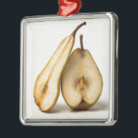 Ornamento De Metal Duas metades de pera - Minha Metade Doce E Perfeit<br><div class="desc">Vida de duas metades de pera de diferentes formas. Ornamento metálico. Minha Metade Doce E Perfeita. Tema de amor e romance.</div>