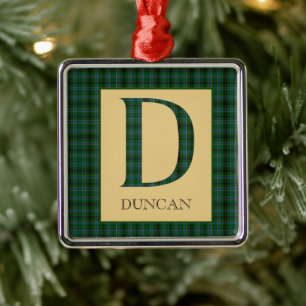 Ornamento De Metal Duncan Tartan Monograma D