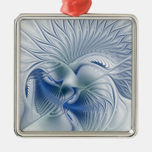 Ornamento De Metal Dynamics Fantasy Abstrato Blue Tones Arte Fractal