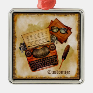 Ornamento De Metal É Escrito Vintage