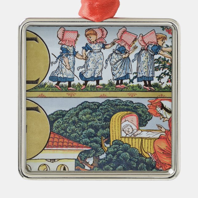 Ornamento De Metal E-F, de um alfabeto baseado em rimas de berçário (Frente)