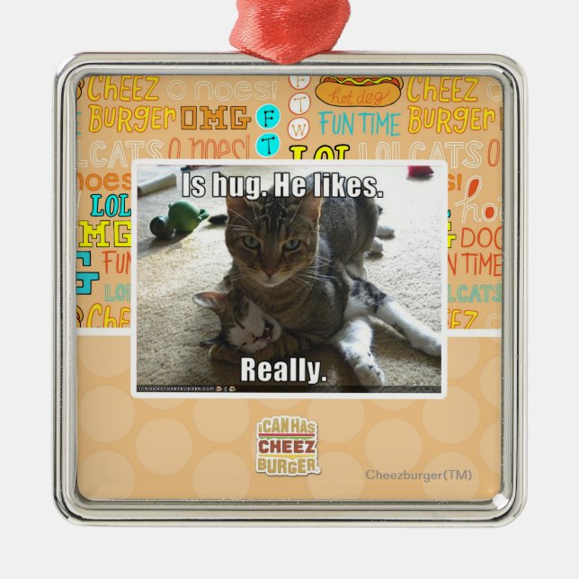 Ornamento De Metal É o abraço. Gosta (Frente)