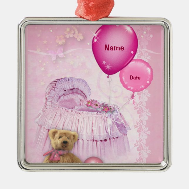 Ornamento De Metal É uma garota! (personalizável) (Frente)