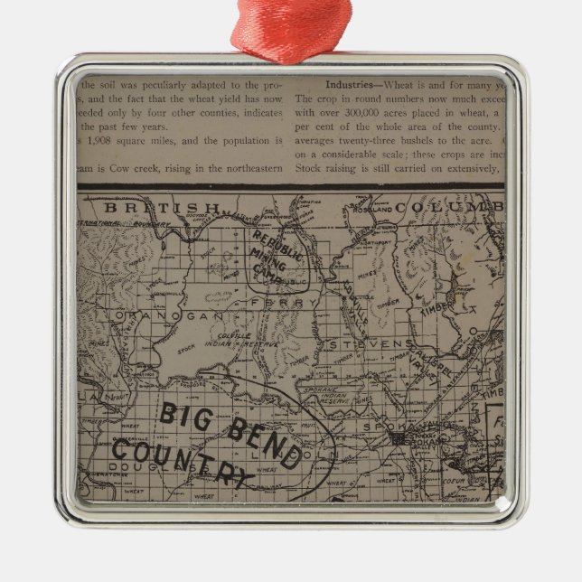 Ornamento De Metal E Washington, N Idaho (Frente)