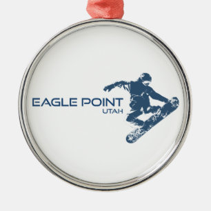 Ornamento De Metal Eagle Point Resort Utah Snowboarder