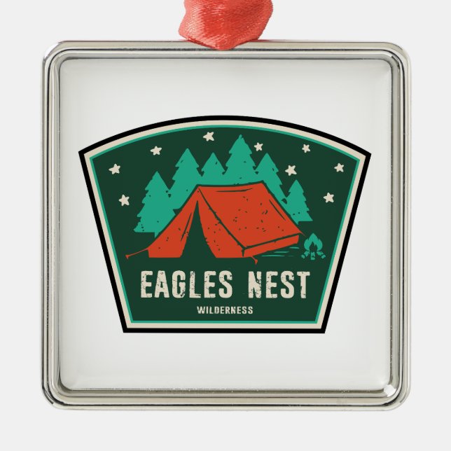 Ornamento De Metal Eagles Nest Wilderness Colorado Camping (Frente)