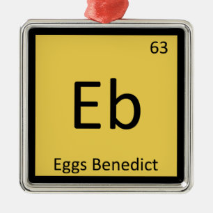 Ornamento De Metal Eb - Ovos Benedict Química Símbolo da Tabela Perió