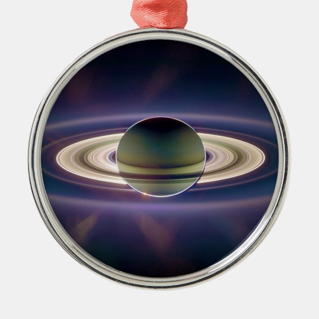 Ornamento De Metal Eclipse solar de Saturn da nave espacial de (Frente)