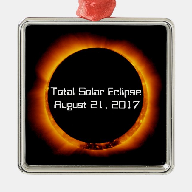 Ornamento De Metal Eclipse Solar Total 2017 (Frente)