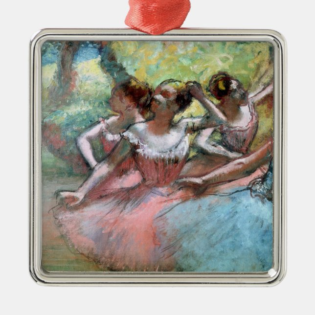 Ornamento De Metal Edgar Degas | quatro bailarinas no palco (Frente)