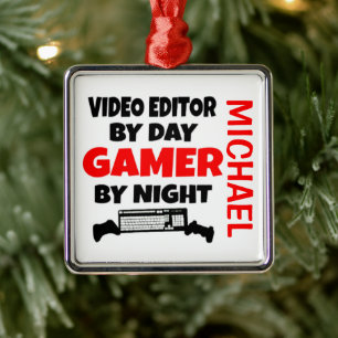 Ornamento De Metal Editor de vídeo adora reproduzir Videos games