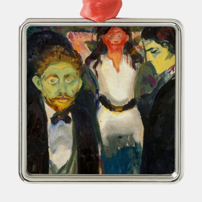 Ornamento De Metal Edvard Munch - Ciúme (Frente)