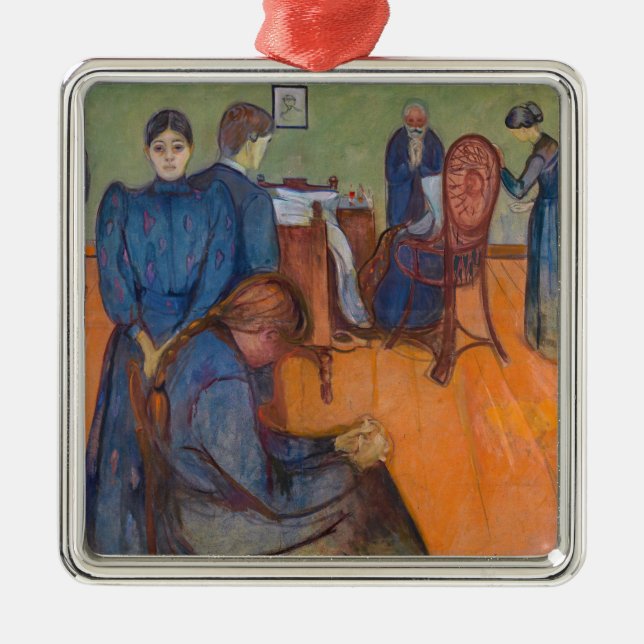 Ornamento De Metal Edvard Munch - Morte na enfermaria v2 (Frente)