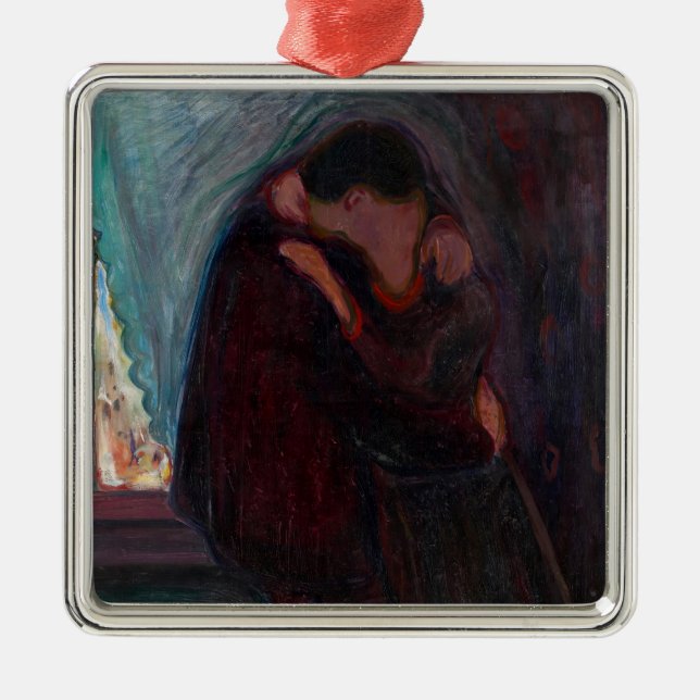Ornamento De Metal Edvard Munch - O Beijo (Frente)