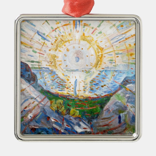 Ornamento De Metal Edvard Munch - O Sol 1912 (Frente)