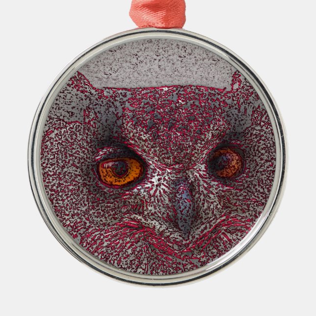 Ornamento De Metal Eethal Owl (Frente)
