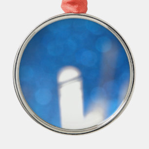 Ornamento De Metal Efeitos de Luz Branca Azul
