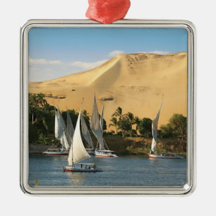 Ornamento De Metal Egito, Assuã, Rio Nilo, barcos à vela Felucca, 2