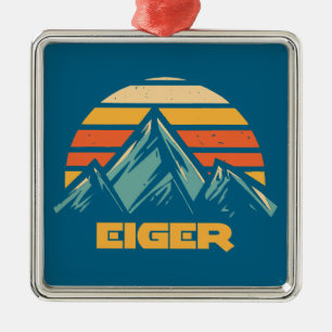 Ornamento De Metal Eiger Suíça Retro Turquesa