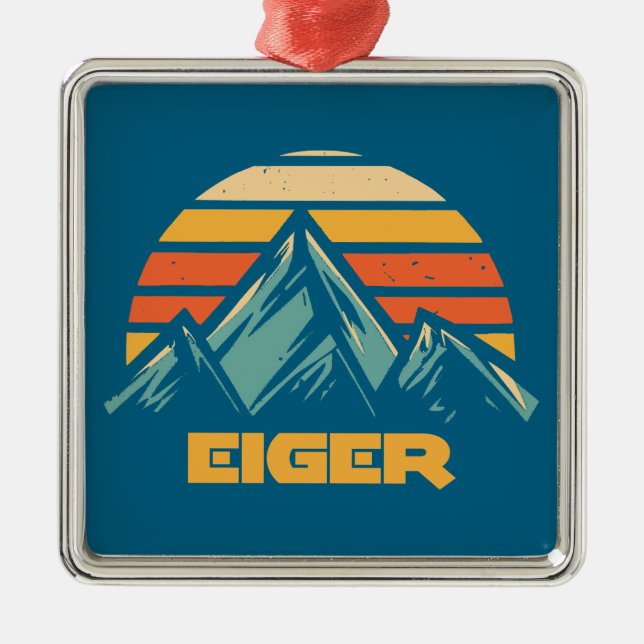 Ornamento De Metal Eiger Switzerland Retro Turquoise (Frente)