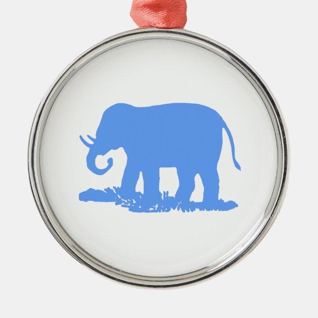 Ornamento De Metal elefante azul (Frente)