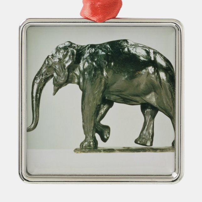 Ornamento De Metal Elefante branco (Frente)