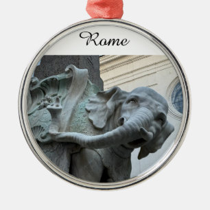 Ornamento De Metal Elefante e Obelisco de Bernini - Roma Itália