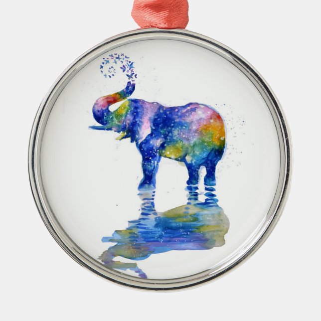 Ornamento De Metal Elefante feliz (Frente)