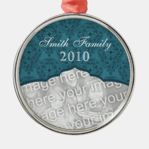Ornamento De Metal Elegant Christmas Damask Premium Ornament