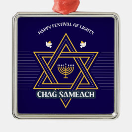 Ornamento De Metal Elegant Star of David Hanukkah Ornament
