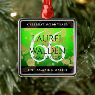 Ornamento De Metal Elegante 66º aniversário de casamento de Titanit