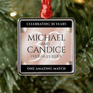 Ornamento De Metal Elegante Celebração de 30º Aniversário de Casament