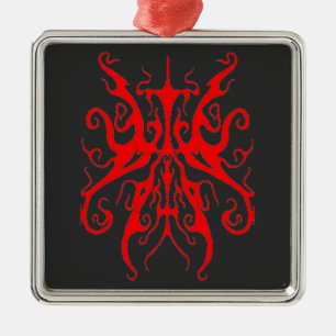 Ornamento De Metal Elegante Tribal Tattoo Design - vermelho