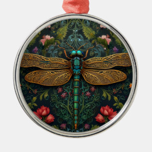 Ornamento De Metal Elegante Vintage dragonfly boho botânico