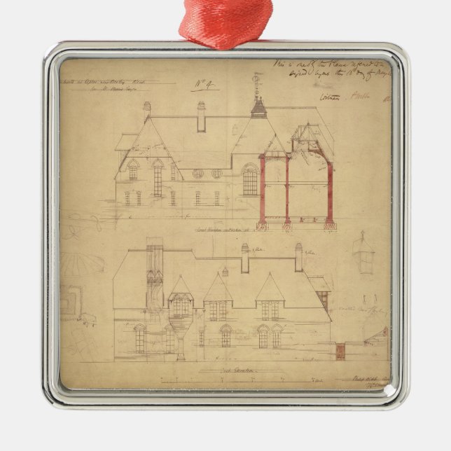 Ornamento De Metal Elevações para a casa vermelha, charneca de Bexley (Frente)