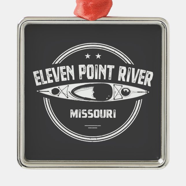 Ornamento De Metal Eleven Point River Missouri Kayaking (Frente)