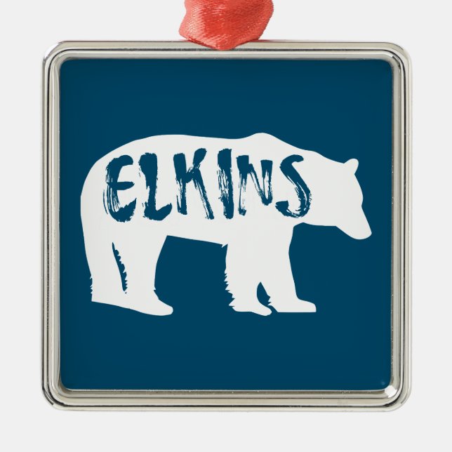 Ornamento De Metal Elkins West Virginia Bear (Frente)
