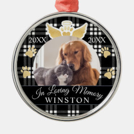 Ornamento De Metal Em foto preta Loving do memorial do animal de