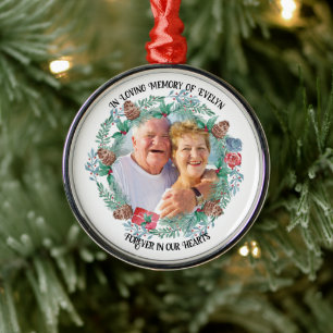 Ornamento De Metal Em Nome da Memória e Foto Pine Versa