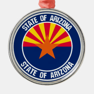 Ornamento De Metal Emblem arizona redonda