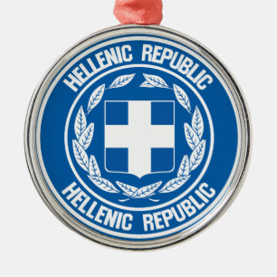Ornamento De Metal Emblem grécia redonda