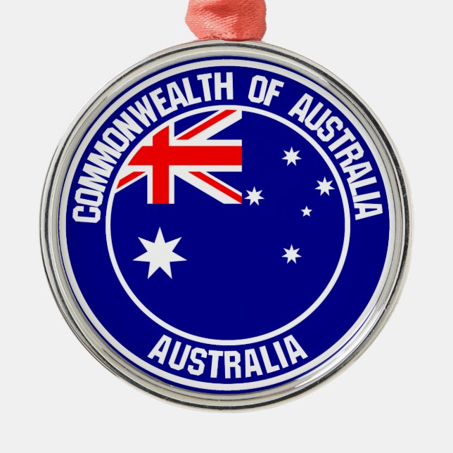 Ornamento De Metal Emblem Redonda Austrália (Frente)