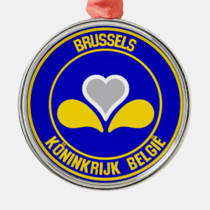 Ornamento De Metal Emblem redonda de Bruxelas