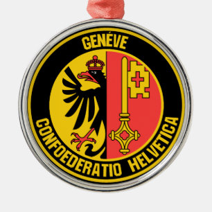 Ornamento De Metal Emblem Redonda de Genebra