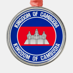 Ornamento De Metal Emblem redonda do Camboja