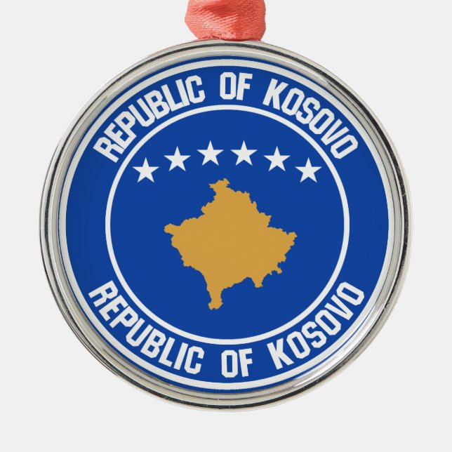 Ornamento De Metal Emblem Redonda do Kosovo (Frente)