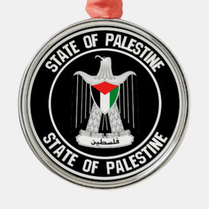 Ornamento De Metal Emblem redonda Palestina