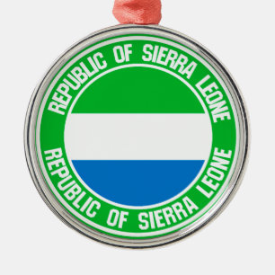 Ornamento De Metal Emblem Redonda Serra Leoa