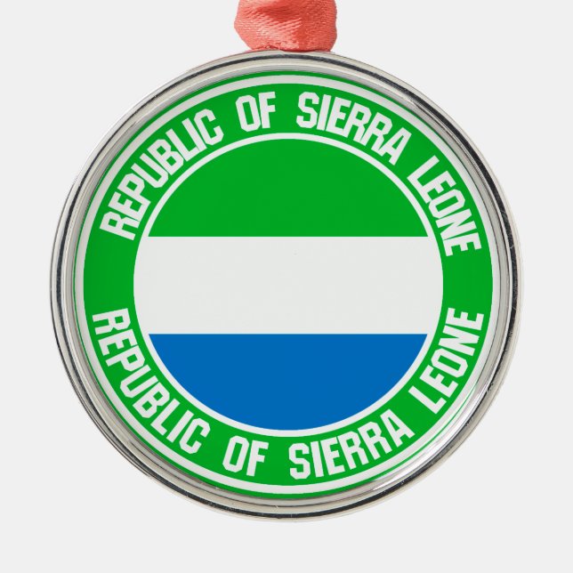 Ornamento De Metal Emblem Redonda Serra Leoa (Frente)