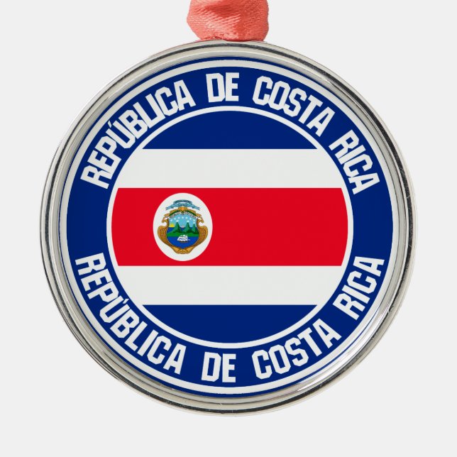 Ornamento De Metal Emblem redondo da Costa Rica (Frente)